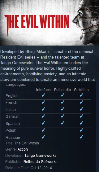 The Evil Within Steam Uncut - Click Image to Close